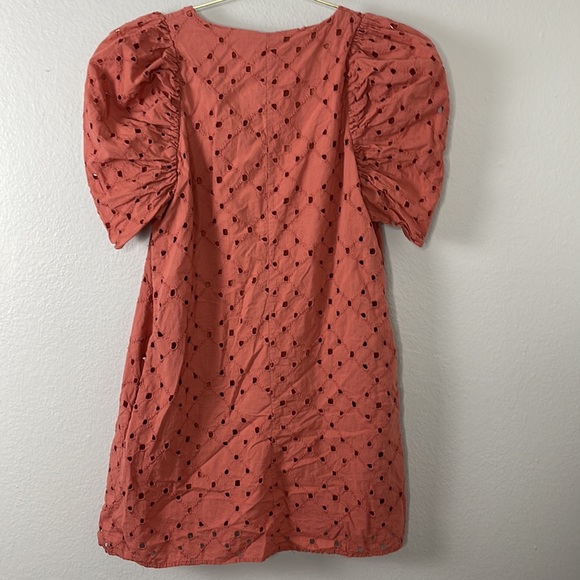 Zara Perforated Embroidery Balloon Sleeve Dress - Picture 15 of 15